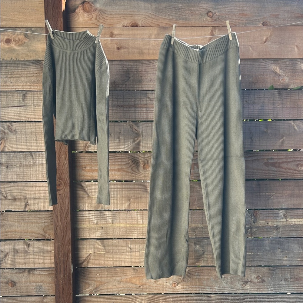 OZMA Olive Green Sweater Set - worn once